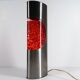 Retro decorative lamp with red glitter – brushed metal design