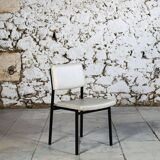 Modernist white skai chair, 1950