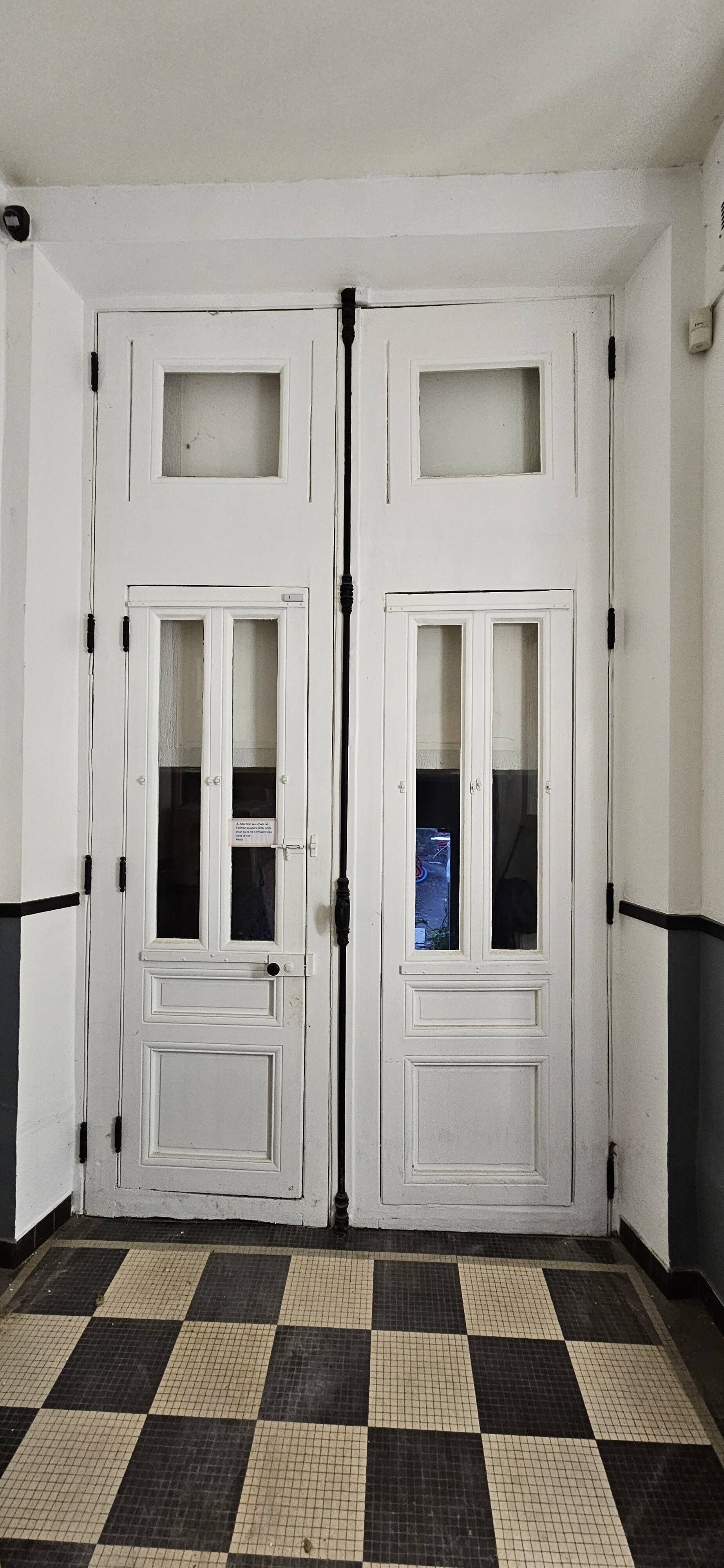 3.75m Porte Cochère Block - 19th century solid oak - glazed + espagnolette + wolf's mouth sheep
