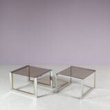 1970s Pair of side tables by Belgo Chrom, Belgium