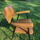 Rare fauteuil en skaï marron clair, de "Colette Gueden" , designer des années 50