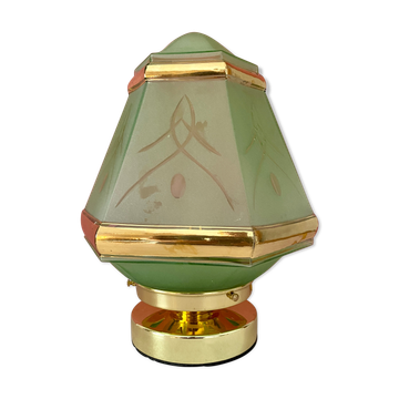 Table lamp globe vintage art deco glass