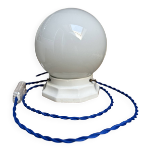 Lampe en opaline et porcelaine