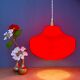 Vintage red opaline suspension globe