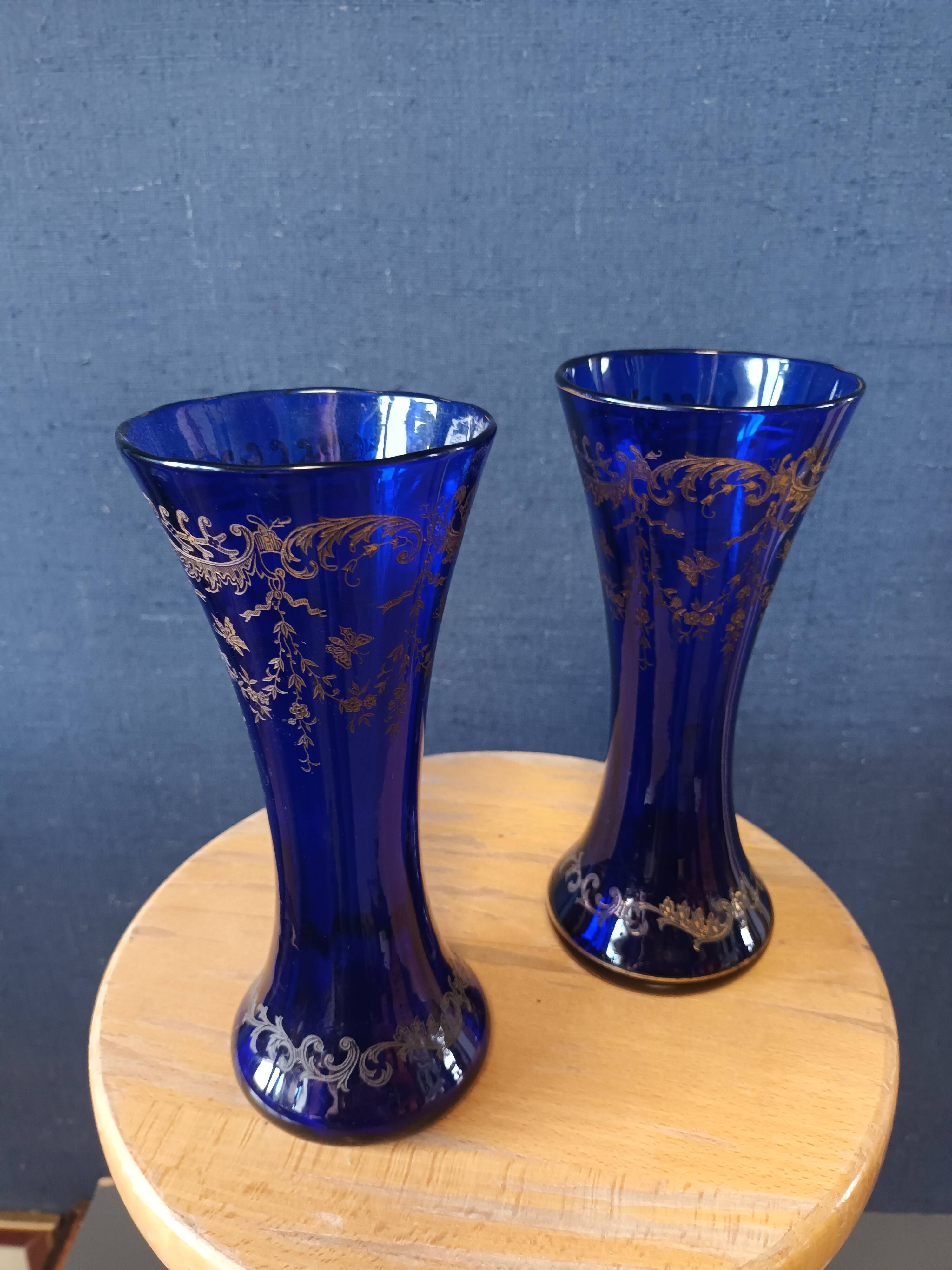 Pair of Sèvres crystal vase