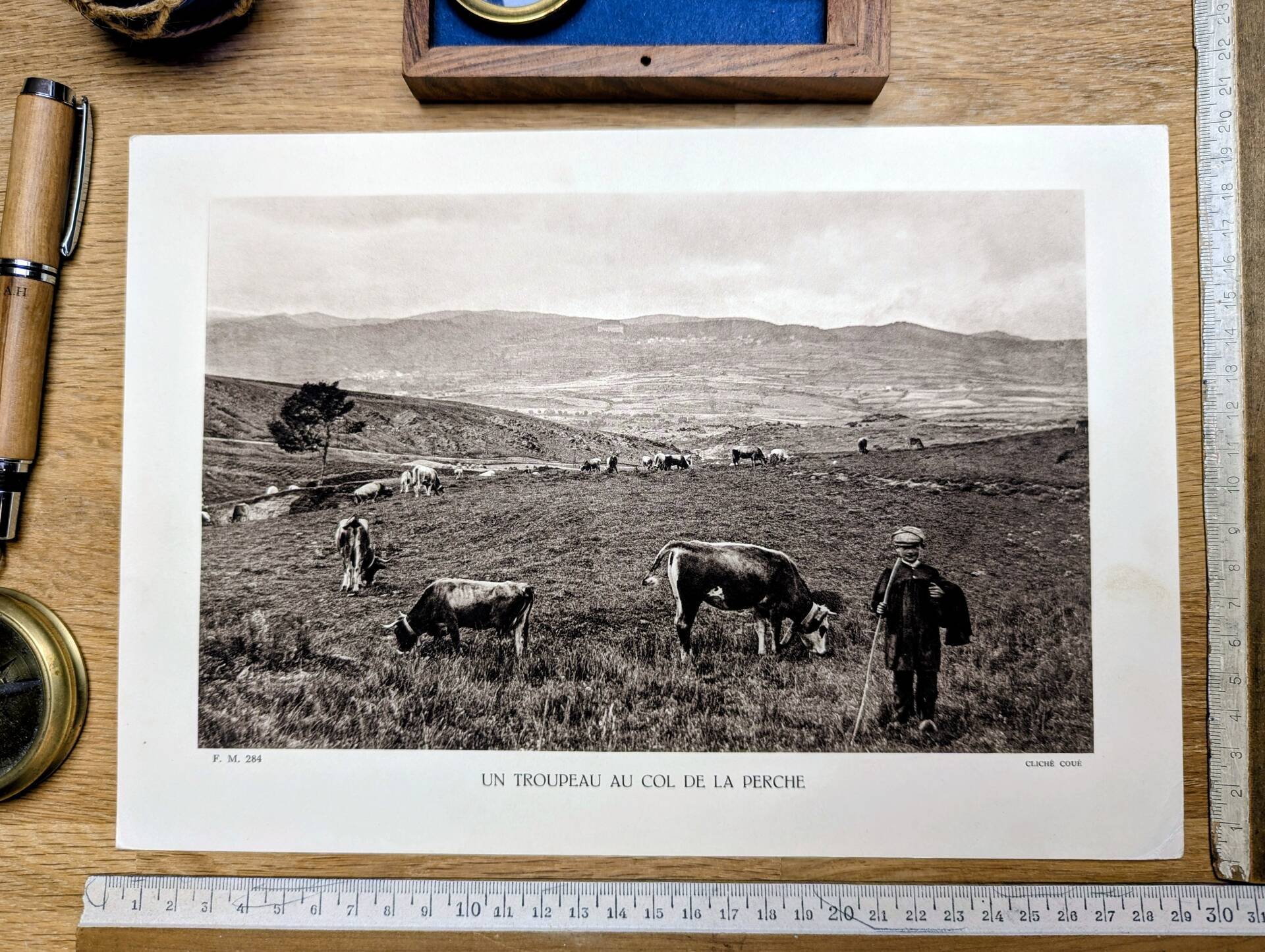 Col de la Perche, Pyrénées-Orientales, photo print from 1937.