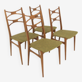 Set de 4 chaises scandinave en hêtre, Suède, 1960