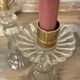 Paire de bougeoirs en verre flacons roger gallet