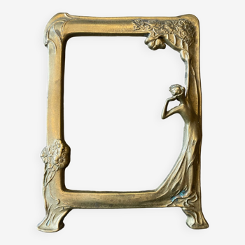 Art Nouveau gilded brass frame before 1900
