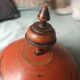 Large antique lacquered wooden Chapati box, ethnic offering box 35cm