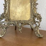 Large rocaille photo frame in gilded bronze Louis XV style with foliage - 19th century