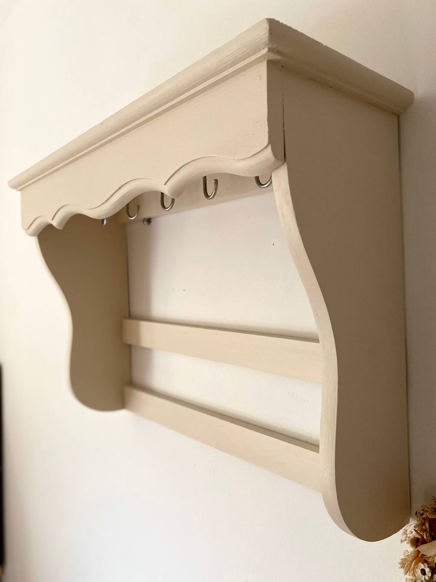 Antique wooden wall shelf