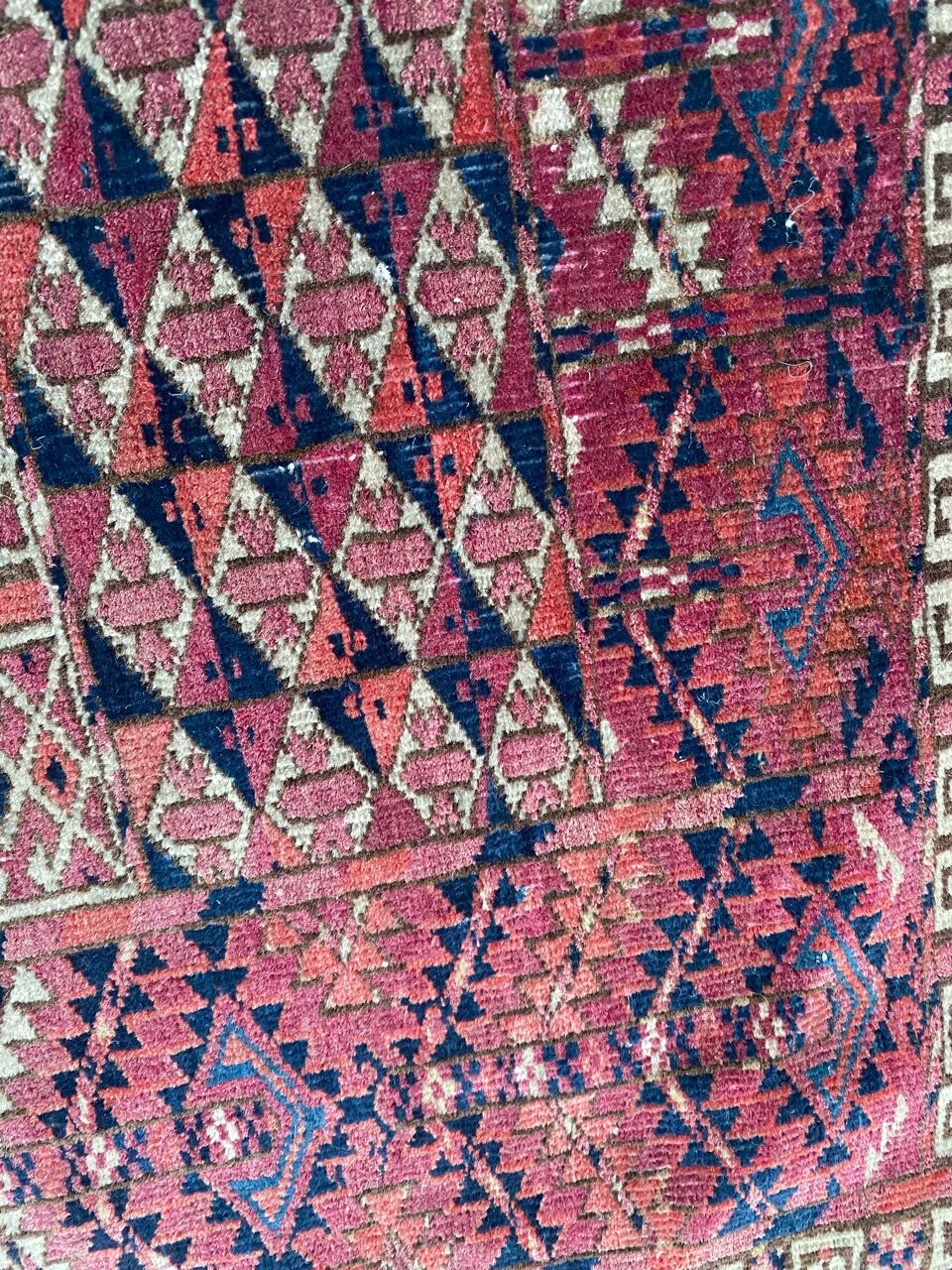 Ancient Turkmen Afghan Hatchlou handmade carpet 133x133 cm