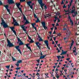 Ancient Turkmen Afghan Hatchlou handmade carpet 133x133 cm