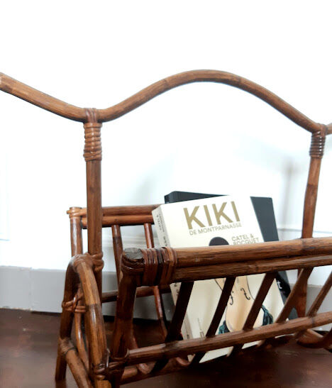 Vintage rattan magazine holders 1960