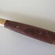 Vintage teak and brass housewife, dessert spoons and forks