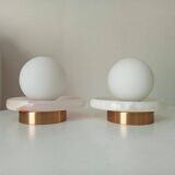 Pair of modern wall sconces Onyx and Opaline