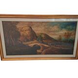 Dipinto a Olio "Paesaggio con Ponte" G. GRIGNANI. 1983