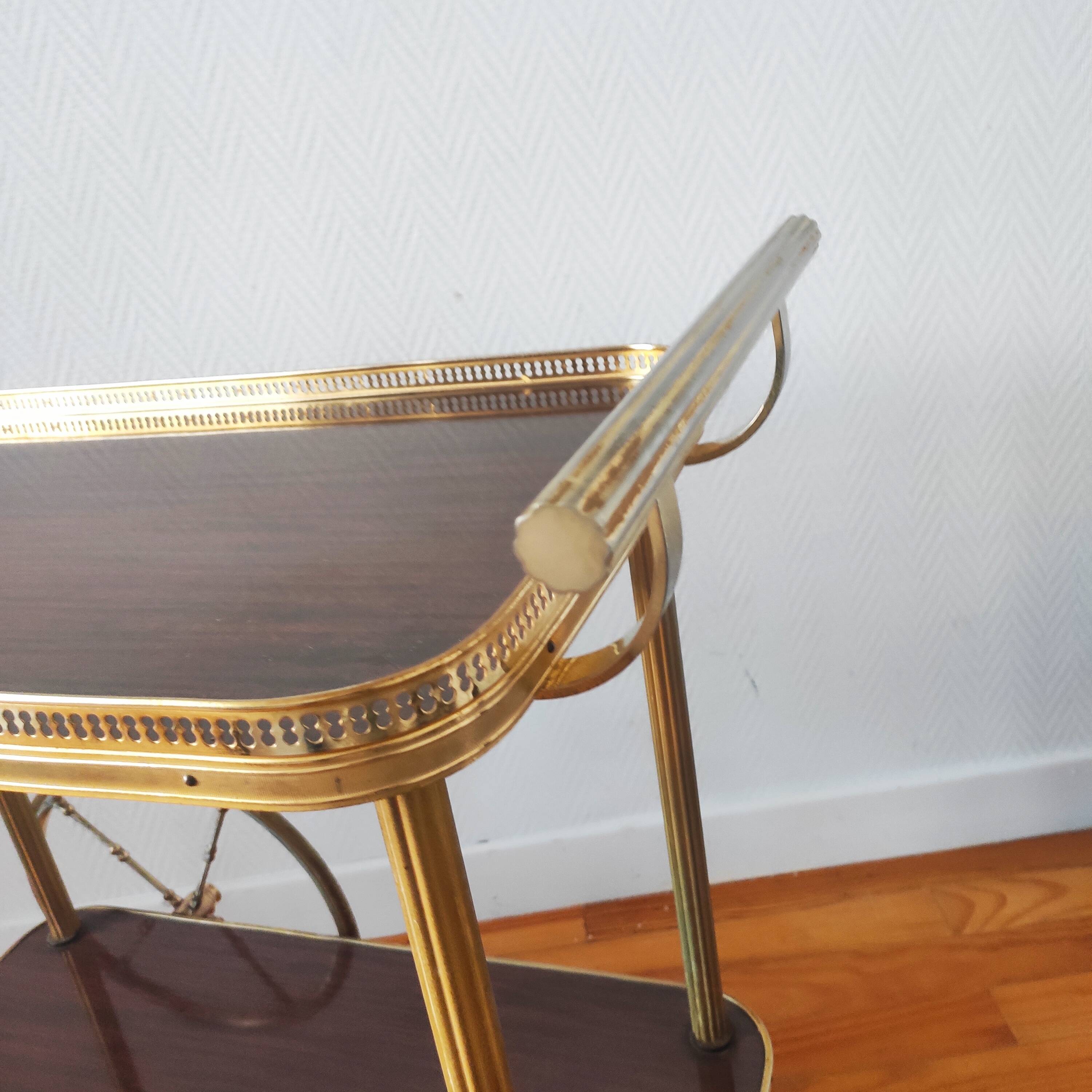 Vintage bar cart rolling serving trolley
