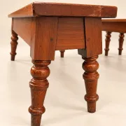 Farmhouse table and benches – Louis-Philippe style – Pitch pine