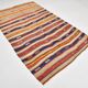 Cream Blue Striped Pattern Vintage Kilim Rug, 162x267Cm