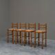 Set of 4 Razorblade bar stools in solid oak, 1960s.