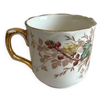 Polychrome iron earth coffee cup KG Lunéville