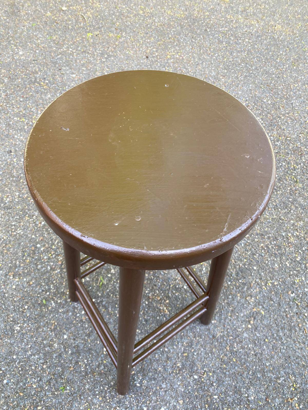 Vintage high bar stool in solid wood 72cm
