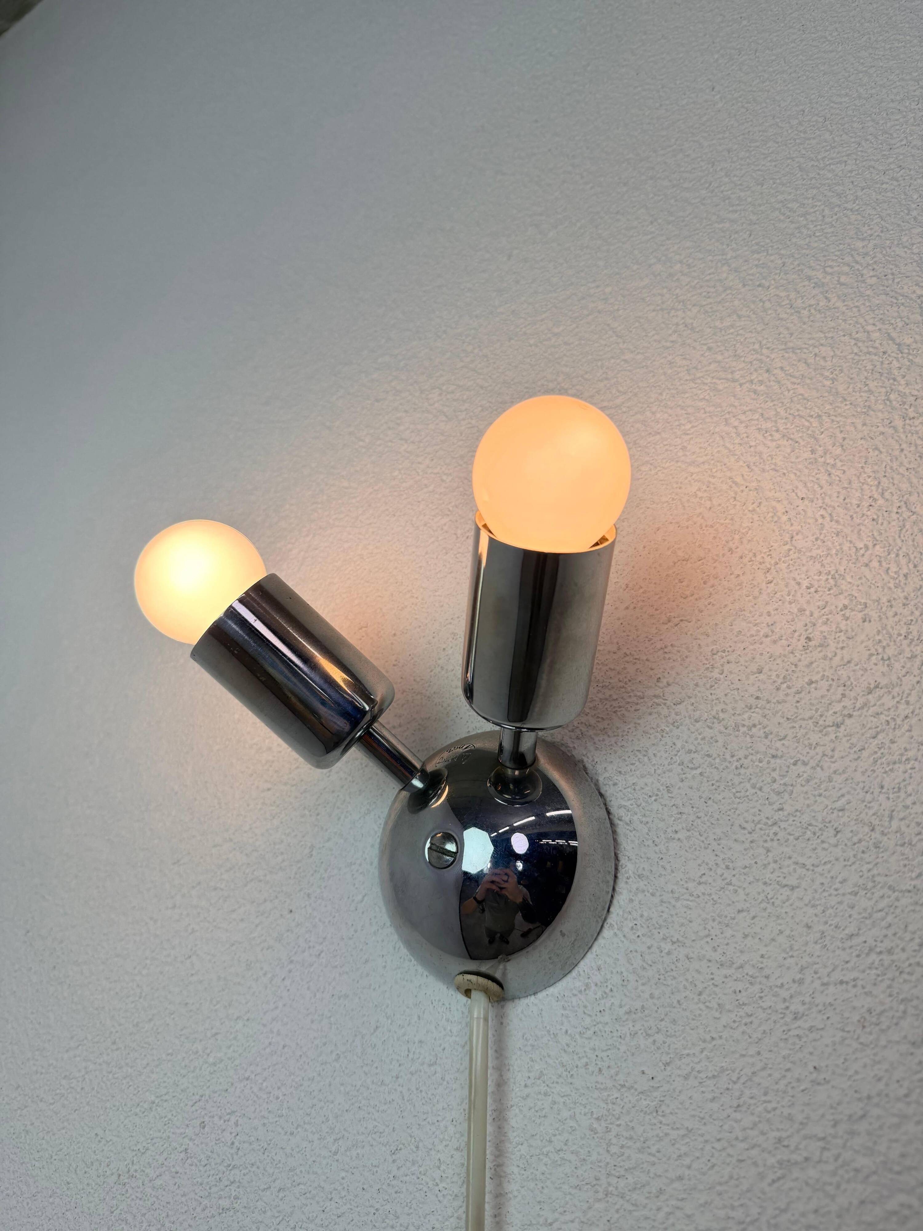 Mid-century modern wall lamp signed Drupol