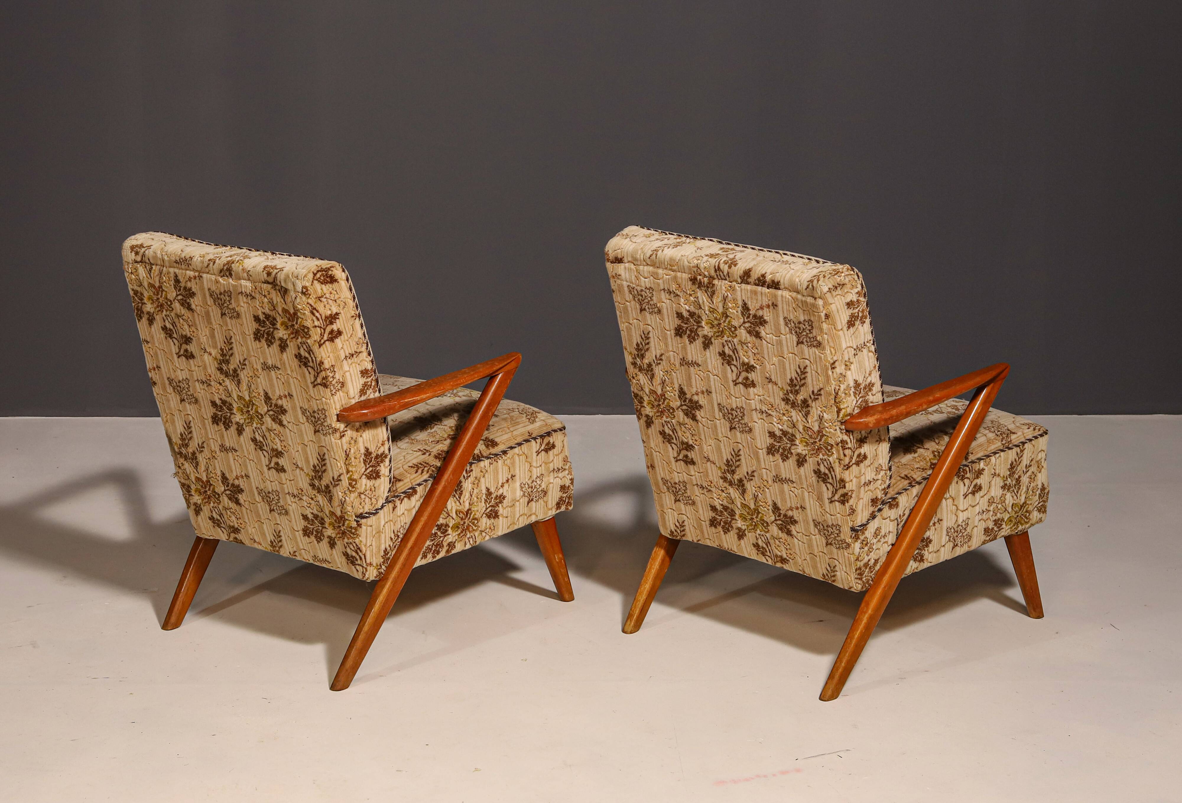 Fauteuils tchécoslovaques du milieu du siècle, années 1960, lot de 2