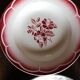 6 deep plates Marsac red Digoin Terre de fer green