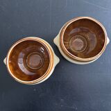 Pair of two-tone soup bowls