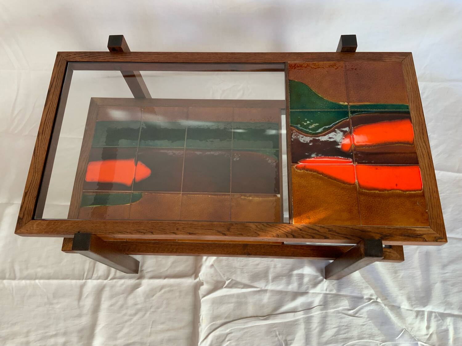 Ceramic and glass coffee table