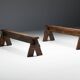 Brutalist Folk Art Benches, France, 19th Century