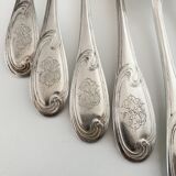 Nine large Ercuis silver-plated forks