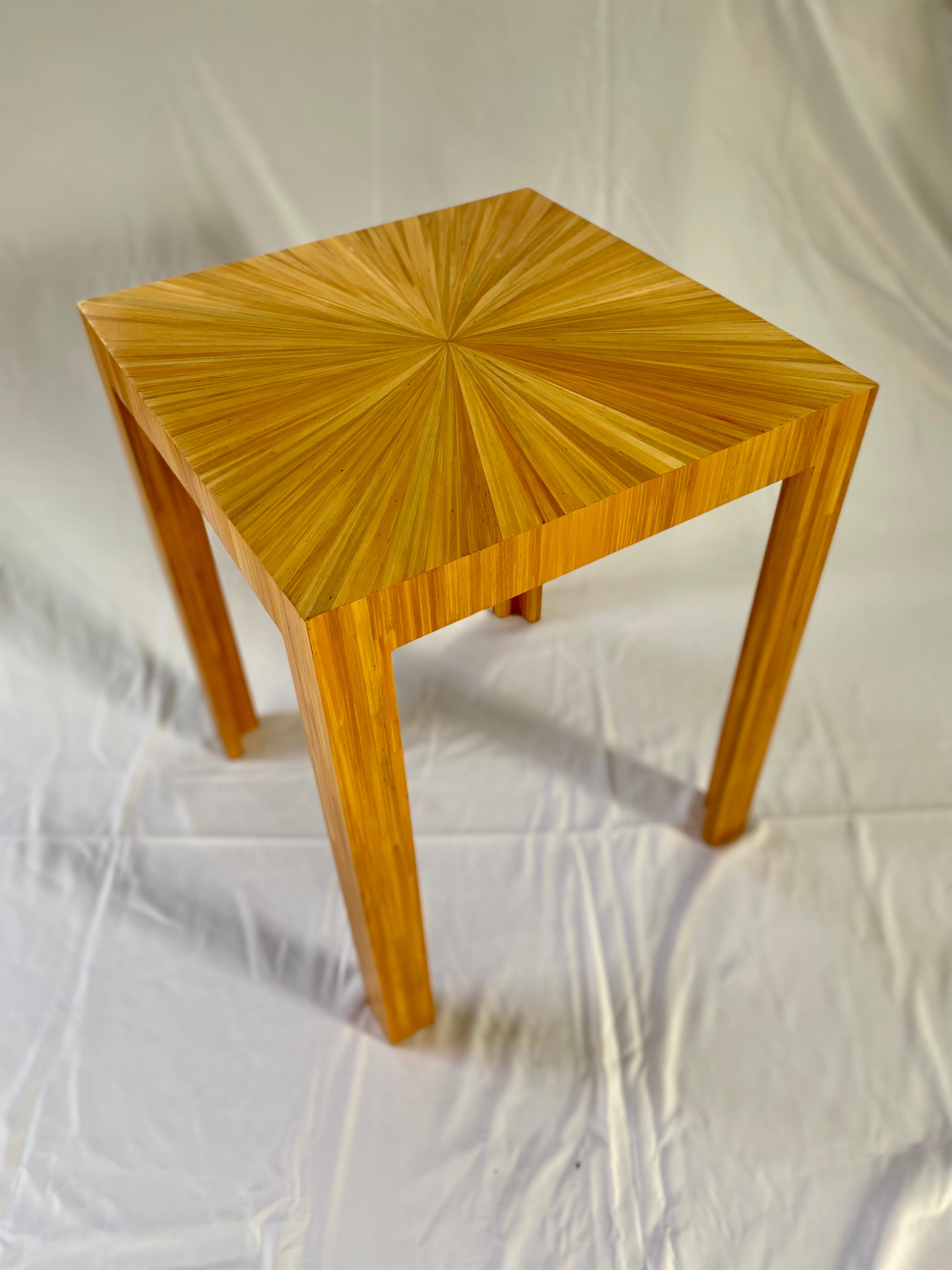 End of sofa straw marquetry