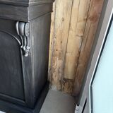 Large black patinated glass bookcase (renovated)