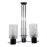 1970s Chrome, Glass & Metal Chandelier, Czechoslovakia