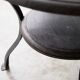Table d'appoint Wabi Sabi métal forgé et bois teinté années 1920