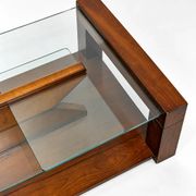 Wood and glass coffee table, 1980s