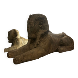 Pair of stone sphinxes