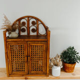Vintage rattan wall shelf