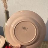 4 flat plates powder pink Digoin plain old