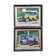 Paire de tableaux vintages représentants 2 vieux tacots
