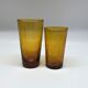 Set of 12 ochre oiglasses in bubbled blown glass