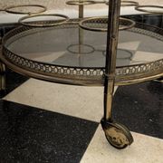 Brass and glass bar cart