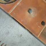 Table basse vintage en céramique – motif drakkar – design années 70