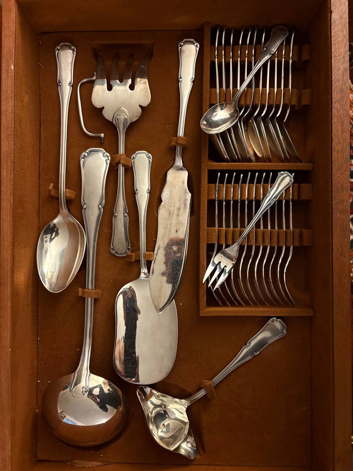 Silver-plated metal cutlery set Ercuis model Valençay - 148 pieces