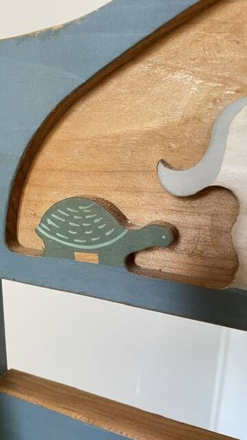 Vintage solid wood noah's ark shelf
