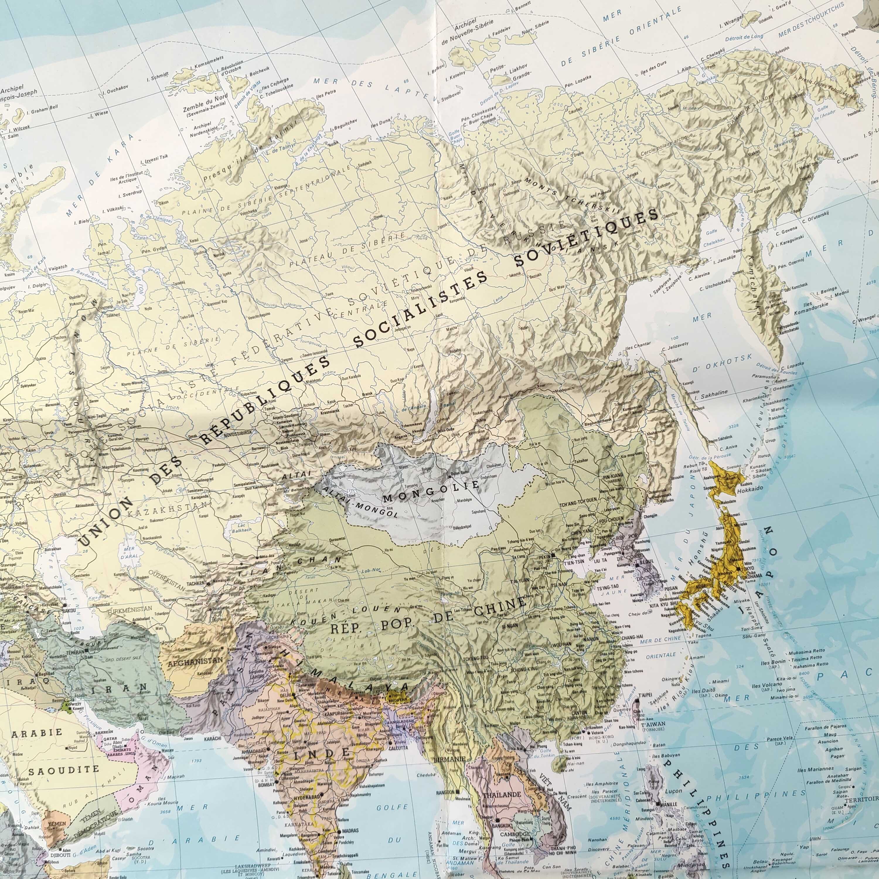 Map planisphere the vintage world 127x81cm 70s